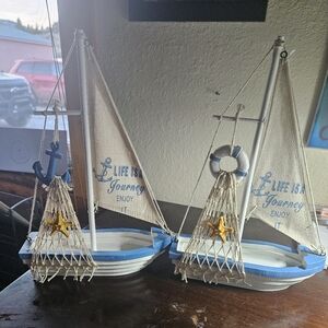 Nautical Sailboat Decor with Blue Accents